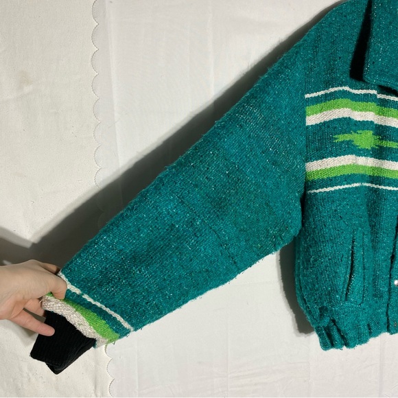 Vintage Carrot Co. Original Cocol Green Southwestern Oversized Bomber Jacket M - Picture 14 of 16